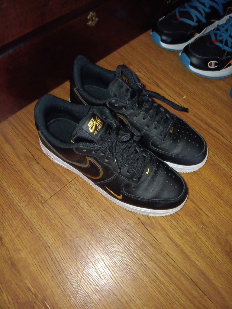 Black And Gold AR Force 1's....