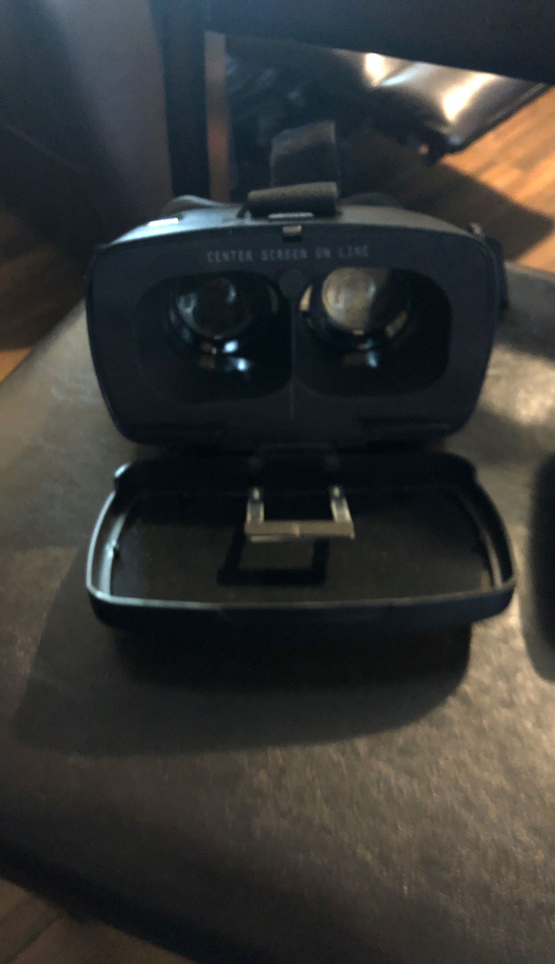 VR headset with controller and case