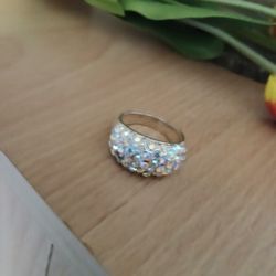 Multicolored Crystal Cocktail Ring 