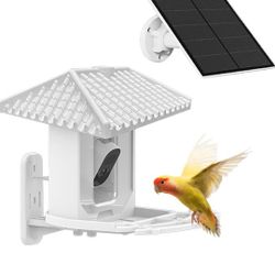 Smart Bird Feeder with Camera and Solar Panel, 2K High Resolution Night Vision Detection