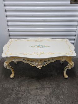 Authentic Vintage Italian Venetian Baroque Coffee Table. Hand Painted.