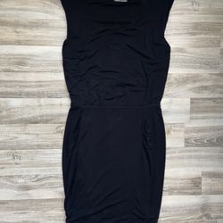 Athleta Solid Black Sleeveless Midi High Neck Size XS Modal Stretchy