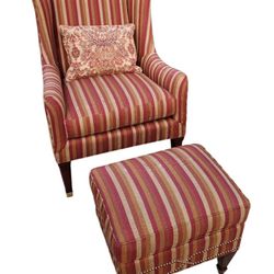 Wingback Arm Chair & Ottoman