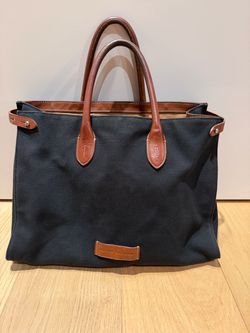Ralph Lauren Canvas and Leather Tote Bag
