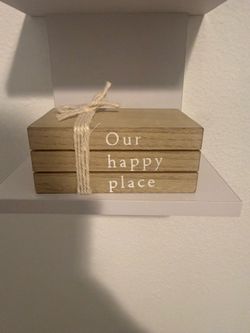 Wooden book decor