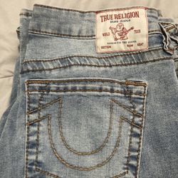 True Religions light wash bootcut jeans