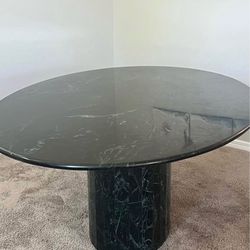 Mid Century Marble Oval Dining Table