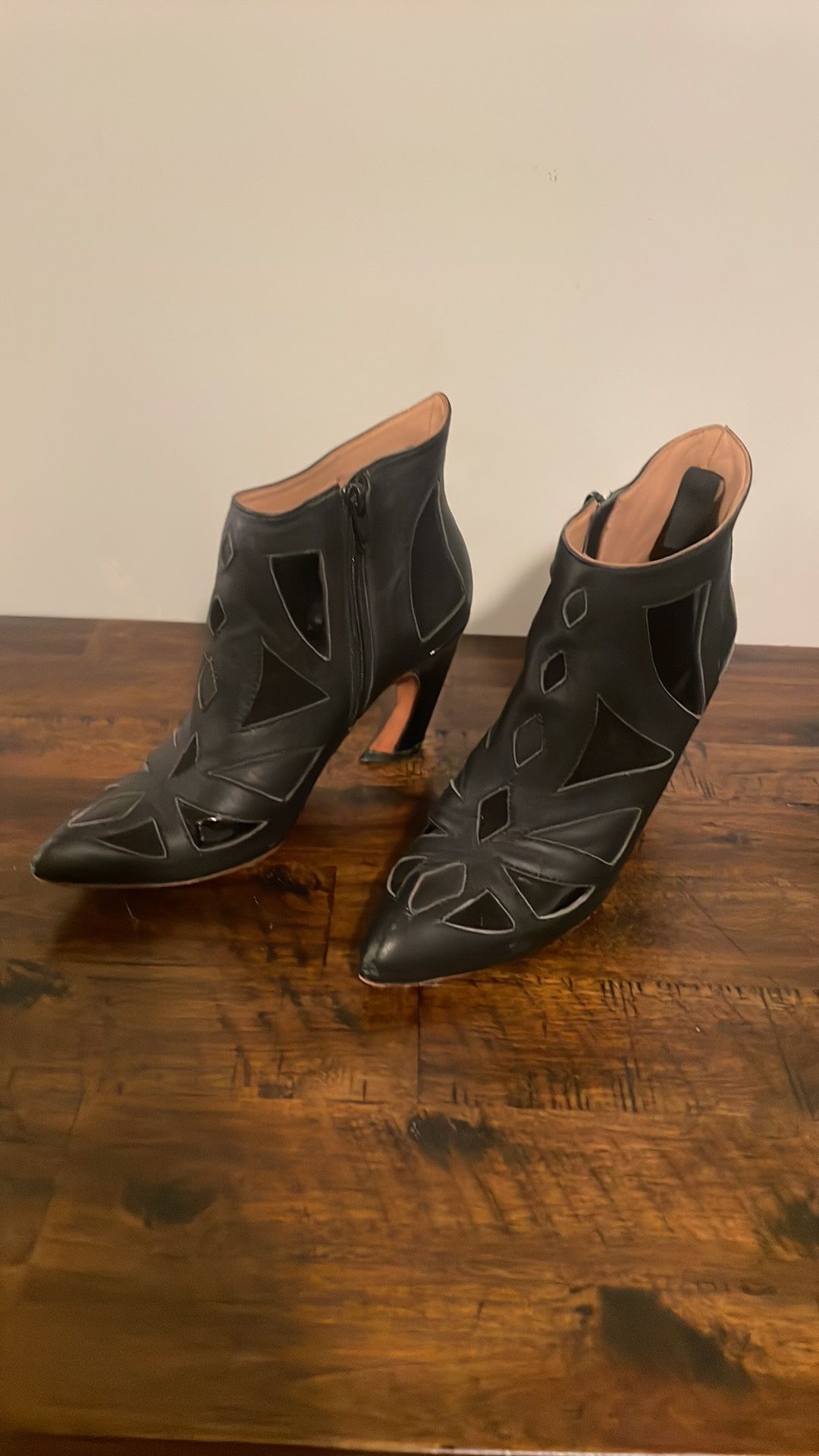John Fluevog Twist Waltz Geometric Ankle Boot