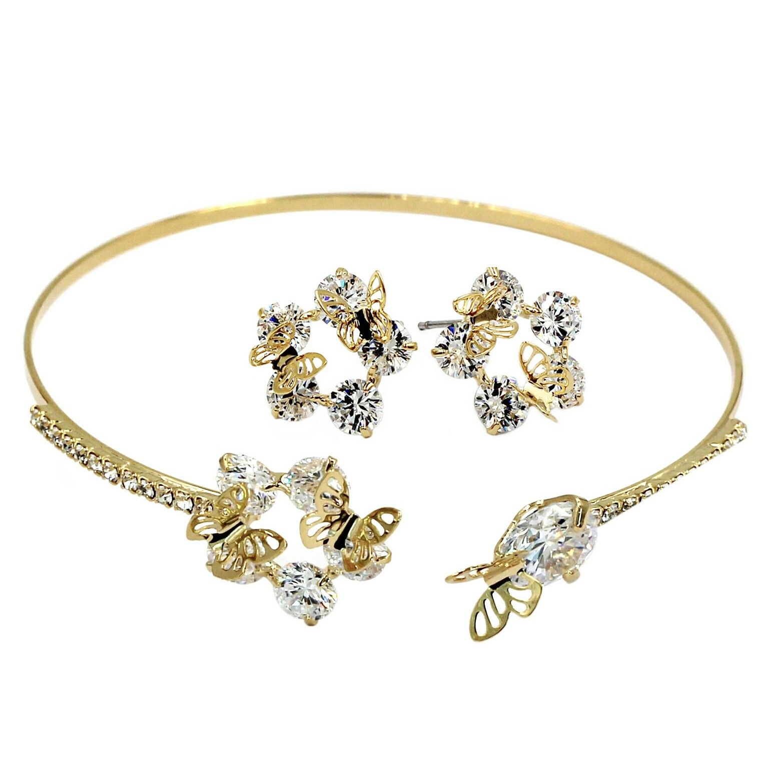 Wild mini butterfly earrings bracelet set