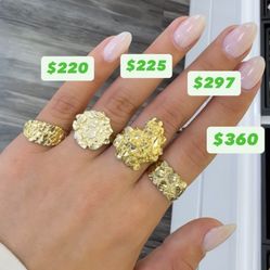 10K Gold nugget rings 