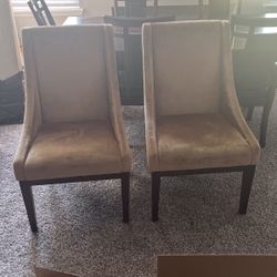 Velvet Beige/brown Chairs