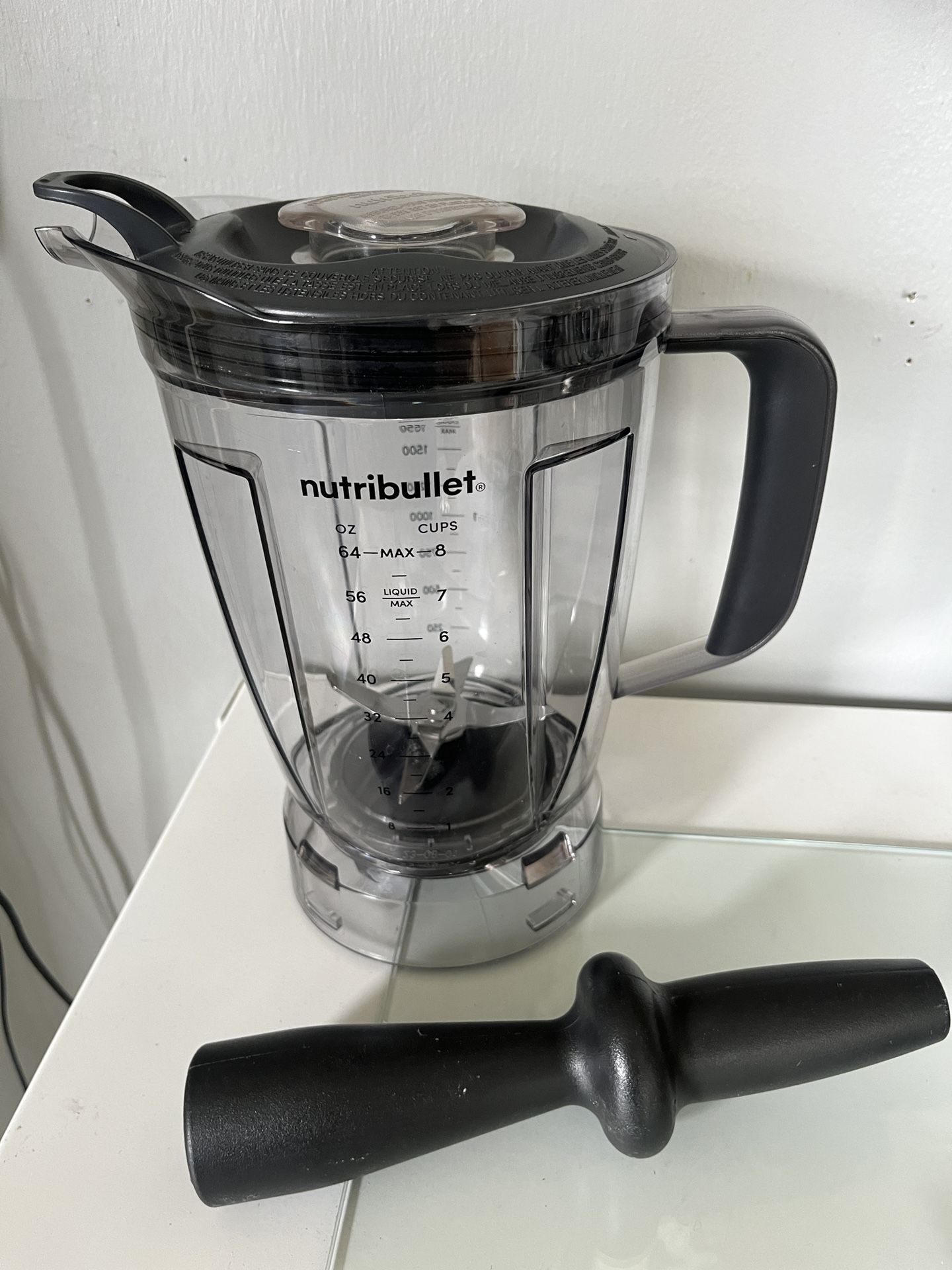 64oz NutriBullet Piitcher, Blade, Lid And Tamper.ONLY -Does NOT Include Base Fits Standard Nutribullet Blender Base pick up in San Francisco
