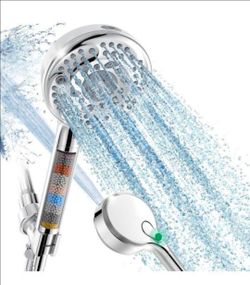 Brand new Filtered Shower Head with Handheld, 9-Spray Setting Detachable Showerhead with Filters, Shower Head for Hard Water - Filtered Chlorine, Impr