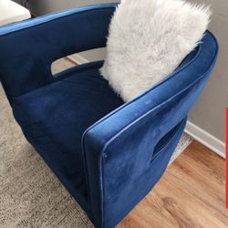 Blue Sueude Armchair 