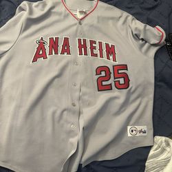 Vintage Anaheim) white jersey Troy, two XL majestic