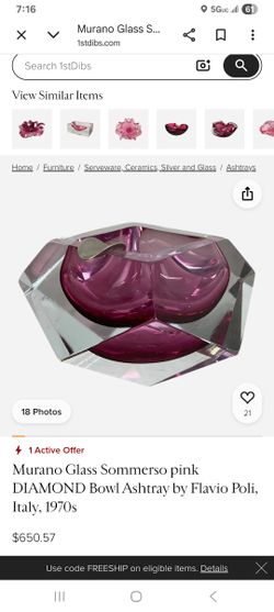 Vtg Murano Glass Ash Tray