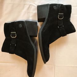 Black Suede Born Bootie Boots Size 8