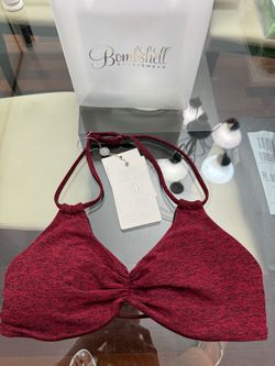Bombshell Sportswear Red Halter Sports Bra