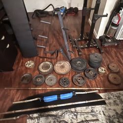 Weight Set w/ Weight Tree, Racks, & Bench