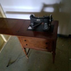 Sewing Machine In Desk