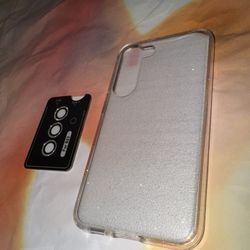 Clear Sparkling Silicone Case For A Galaxy s23. 