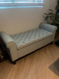 Light blue ottoman