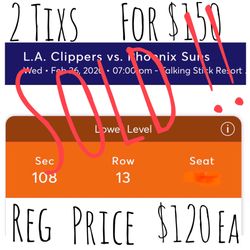Phoenix Suns vs Clippers 2 tixs for $150 obo