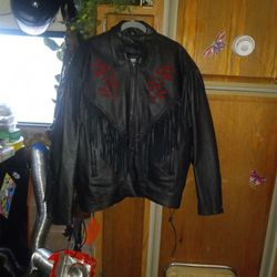 Ladys  Leather Motercycle Jacket
