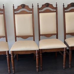 Vintage Solid, Wood Dining Chairs ( Set Of 4)
