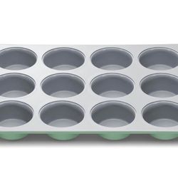 Caraway Non-Stick Ceramic 12-Cup Muffin Pan - Naturally Slick Ceramic Coating - Non-Toxic PTFE & PFOA Free - Perfect for Cupcakes, Muffins, and More -