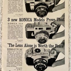 1959 Konica III Konilette camera vintage full page ad