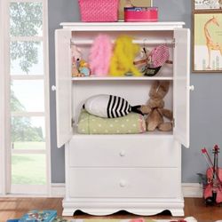 Brand New White Armoire With Storage Drawers 