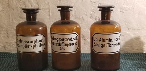 Vintage German Chemistry Bottles