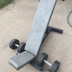 POWER U.S.A. Adjustable Weight Bench with Dumbbells