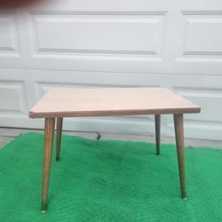 Vintage Mid-century Modern End Table Wood   Formica Top