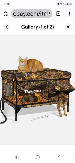 Pawcrux Outdoor Heated Cat Shelter Camo