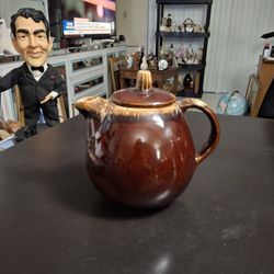 Vintage 1970's Hull Pottery Rich Brown Drip Glaze Teapot, Rustic Styling, Oven Proof, Capacity 5 Cups 6.5"H X 7"W 