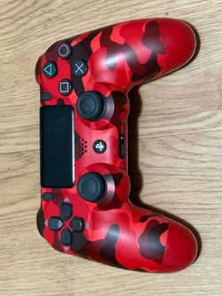 Red Camouflage PS4 controller