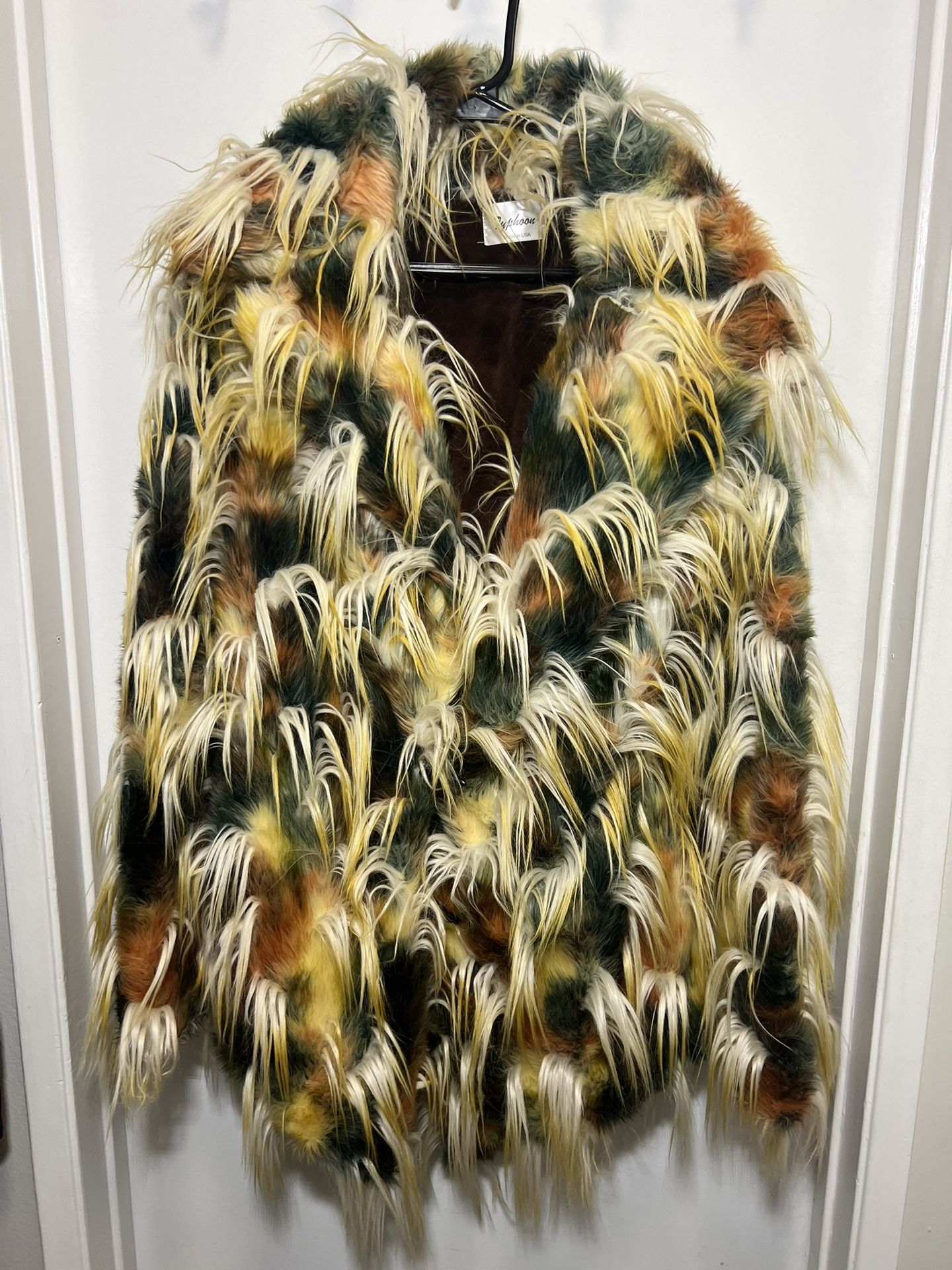 Furrocious Faux Fur Festival Jacket, Womens Short Coat Size Medium, Burning Man Playa Coat Asking $300