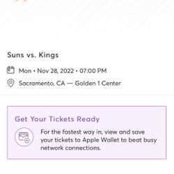 Kings Vs Suns Tickets