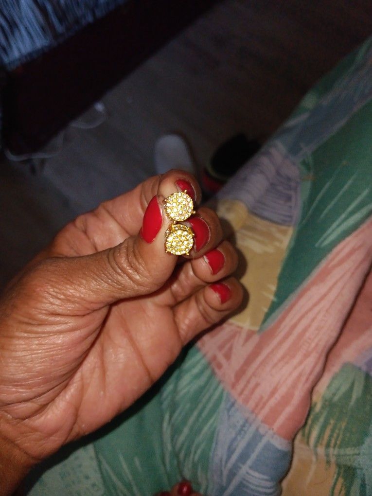 Gold Plated Mens Earrings