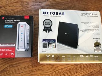 R6200 WiFi router and cable modem