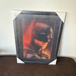 The Batman" 3D lenticular poster featuring Robert Pattinson as Batman, designed to show different images from different angles.