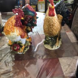 Ceramic Chicken And Rooster 
