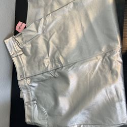 Metallic  silver skirt size large