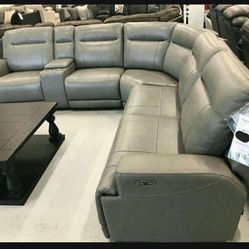 Goal Keeper Grey  6 Piece Power Reclining Sectional 🔥 Brand New By Ashley 🔥 On Sale 🔥🔥🔥