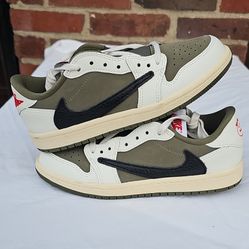Jordan Air Jordan 1 Low OG Cactus Jack Travis Scott Boys 2Y Olive White Sneakers