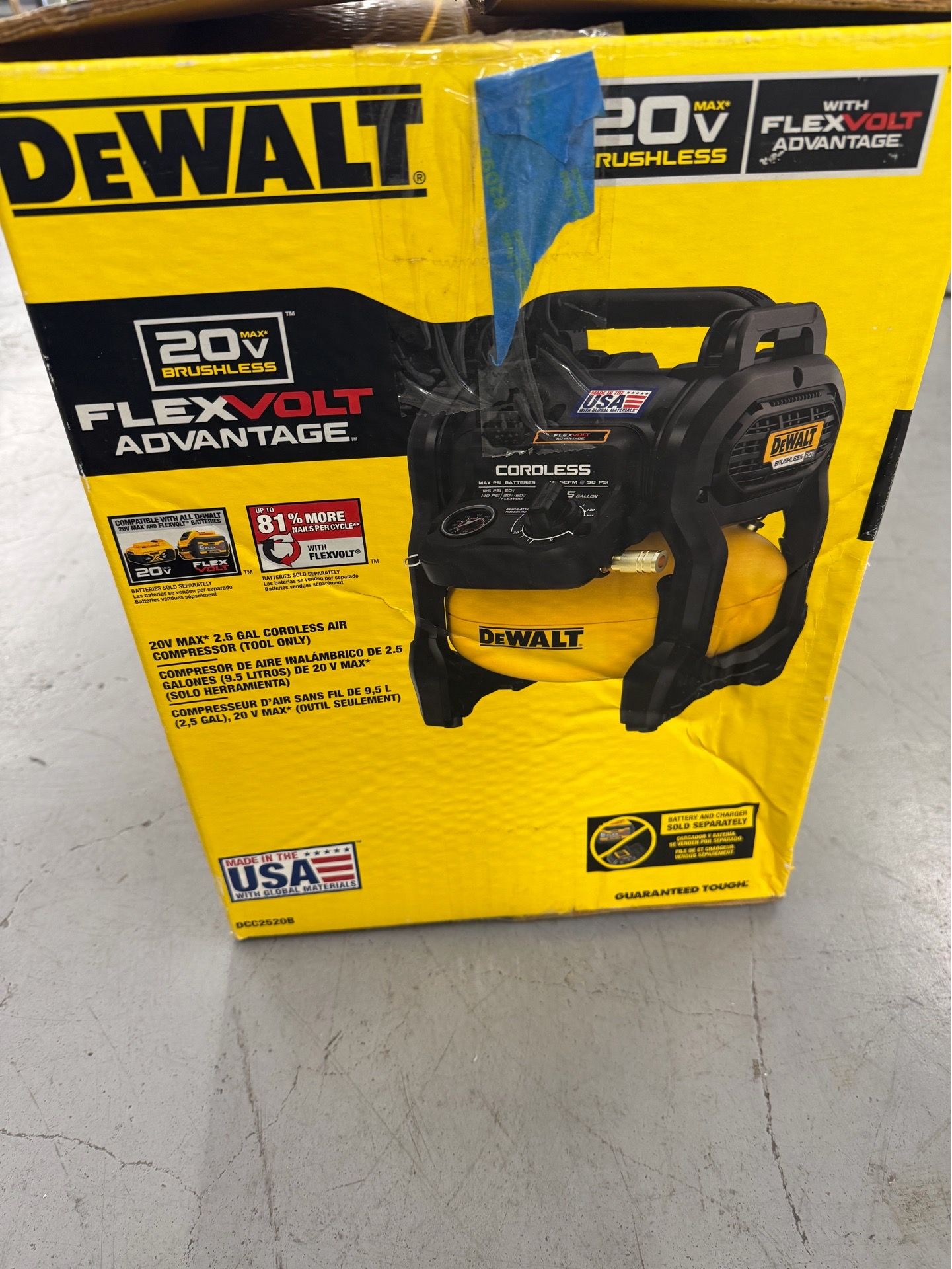 DeWalt 20V Max 2.5 Gal Cordless Air Compressor