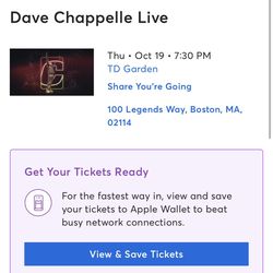 Dave Chapelle  Live Tickets Lodge 12 Row 9