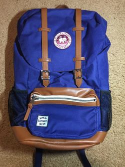 Ivory Ella Backpack Blue Leather Canvas Elephant Great Limited Edition Bag 